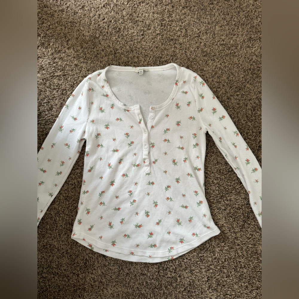Lucky brand floral henley top.